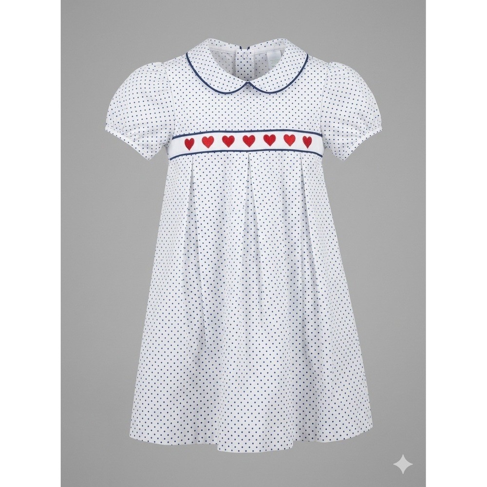 Smockingbird Baby Girl Dress 4 Toddler Cute Polka Dot Retro Smocked New